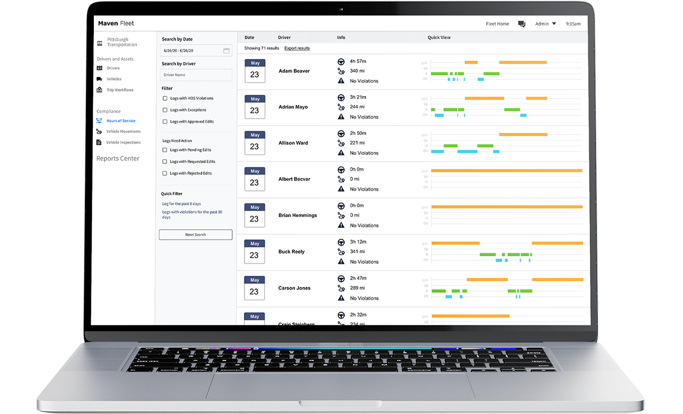 Trucking Fleet Management Fleet Management Software Maven