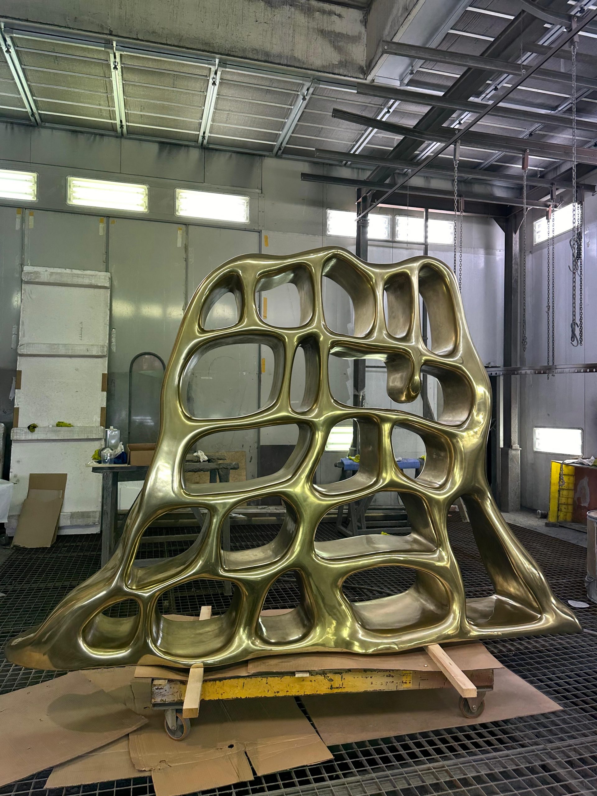 Lava Bookcase in Brass with Italian Design Mavimatt