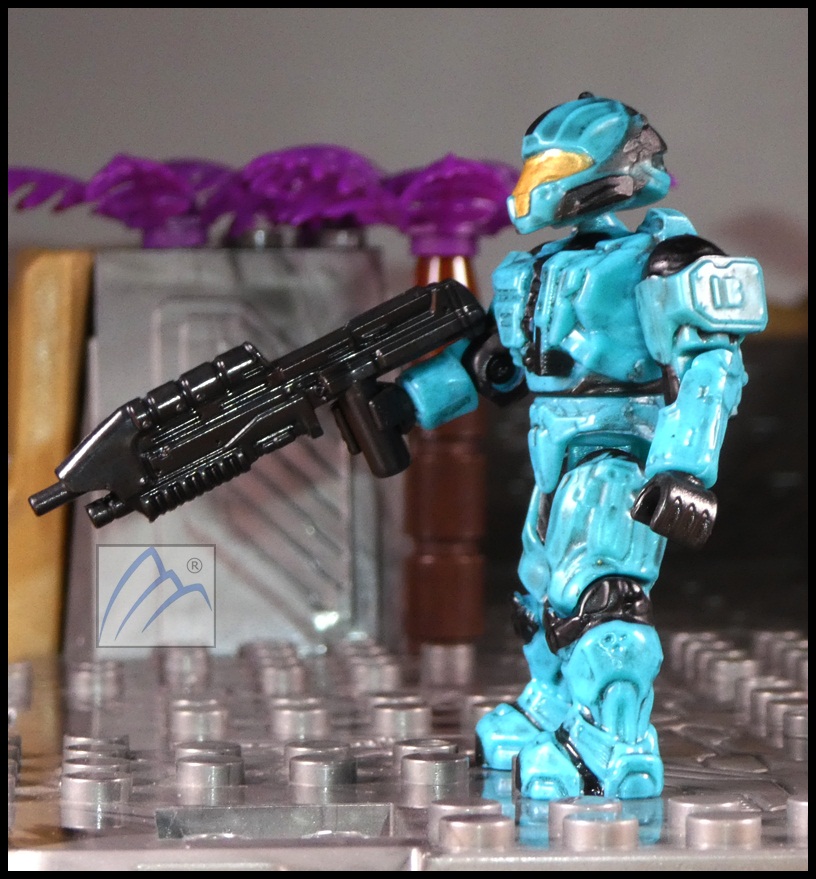 Halo Mega Bloks Cyan Unsc Cqb Spartan W / Sturmgewehr Minifigur eBay