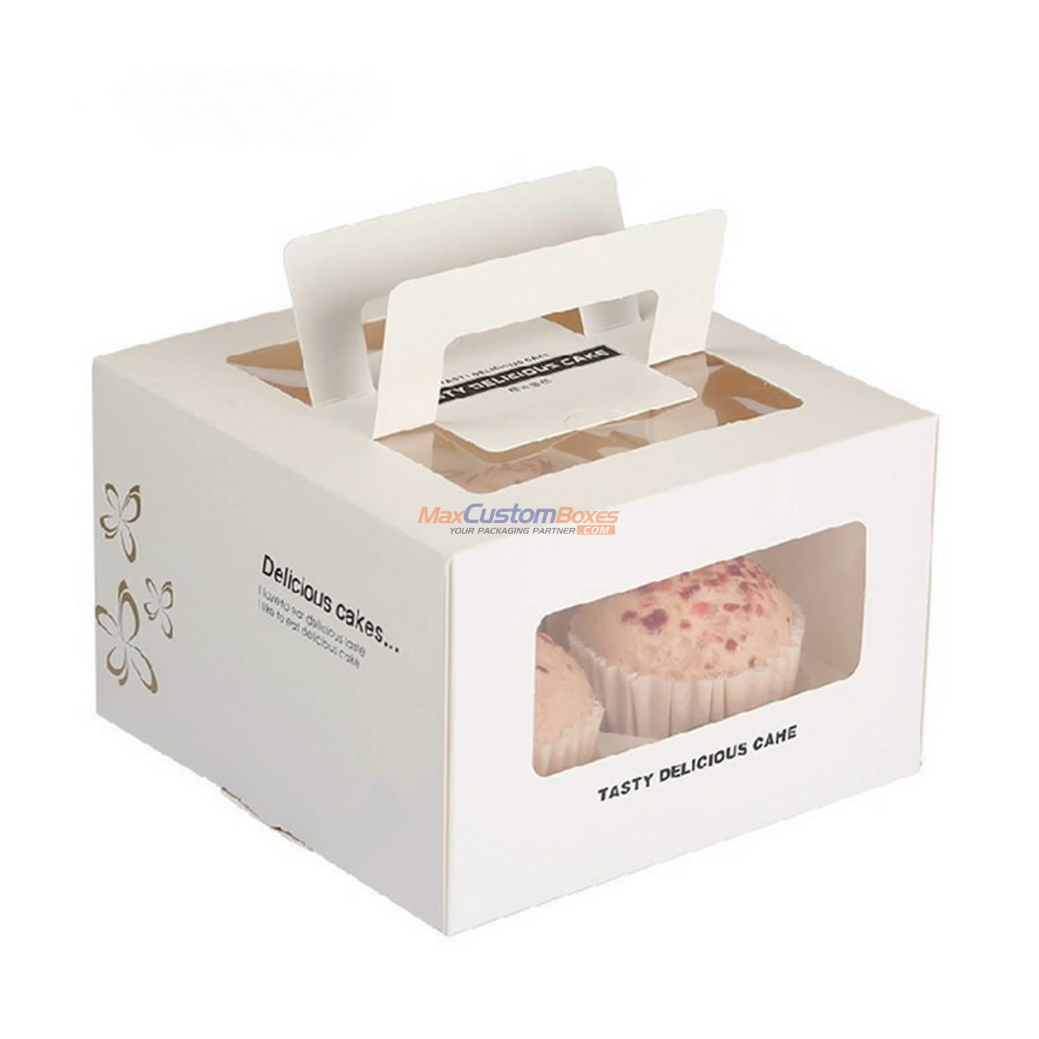Custom Cardboard Cupcake Boxes & Packaging Flat 20 OFF