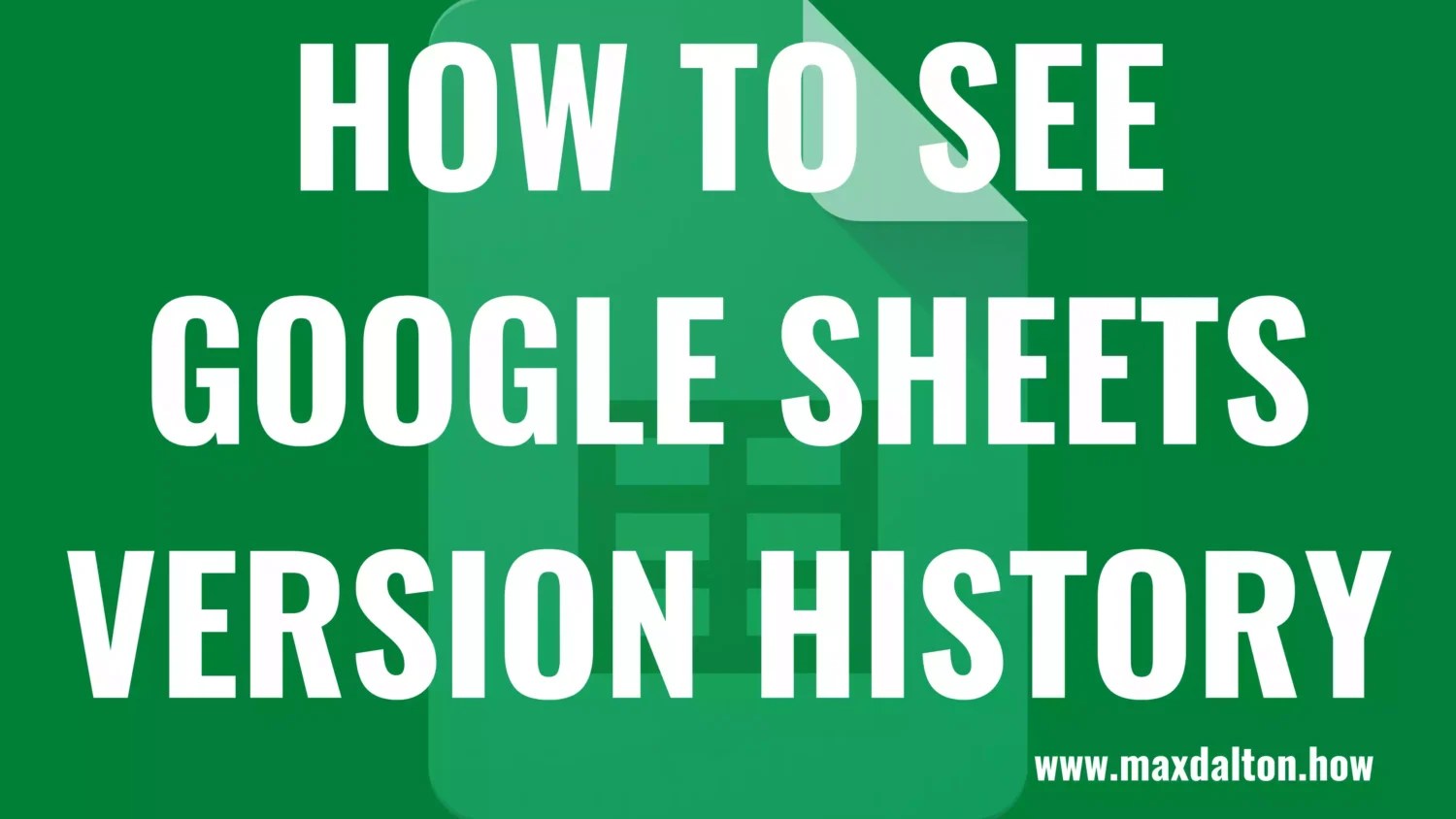 How to See Google Sheets Version History