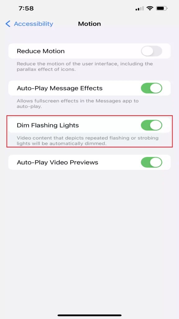 How to Automatically Dim Flashing Lights on iPhone or iPad