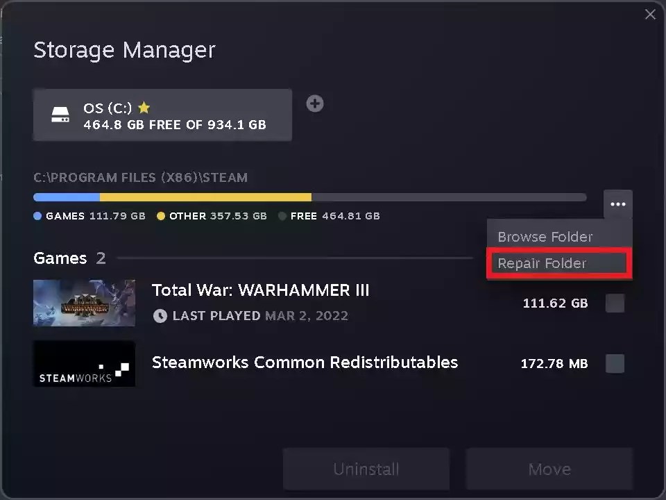 How to Repair Steam Library Folder