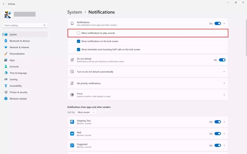 How to Turn Off Notification Sounds in Windows 11