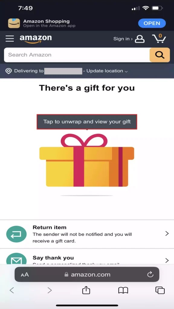 How to Share an Amazon Gift Receipt