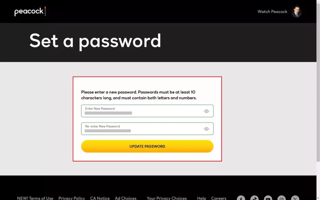How to Change Peacock TV Password