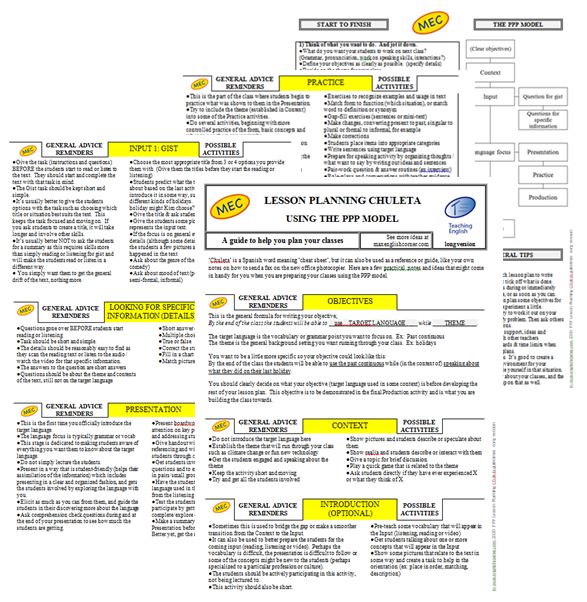 Writing your own lesson plan in PPP Max's English Corner