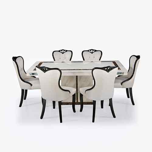 Marble top dining table set 6 seater Marble dining set MAXFURN, India