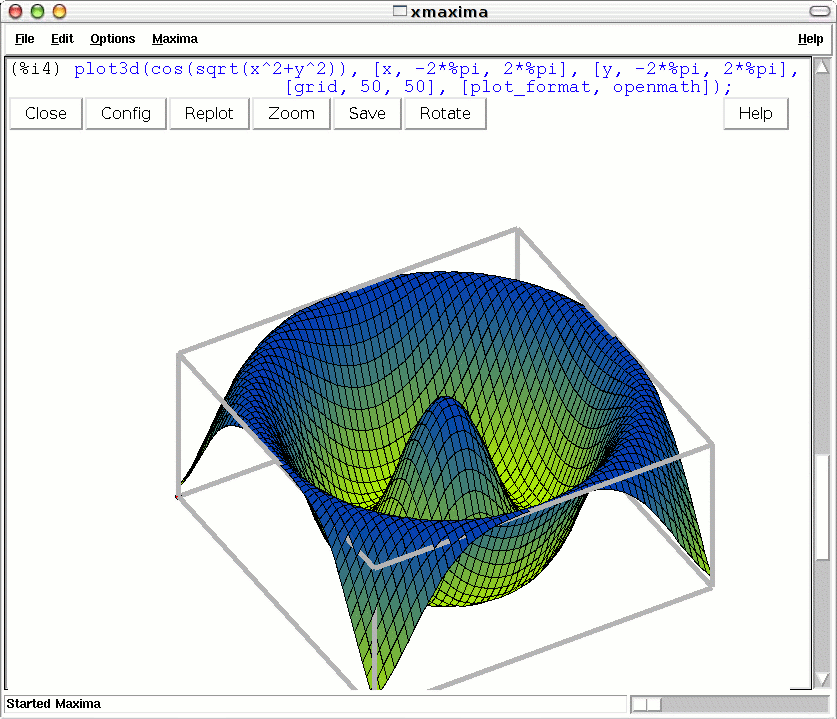 Xmaxima Manual 5. Openmath plots