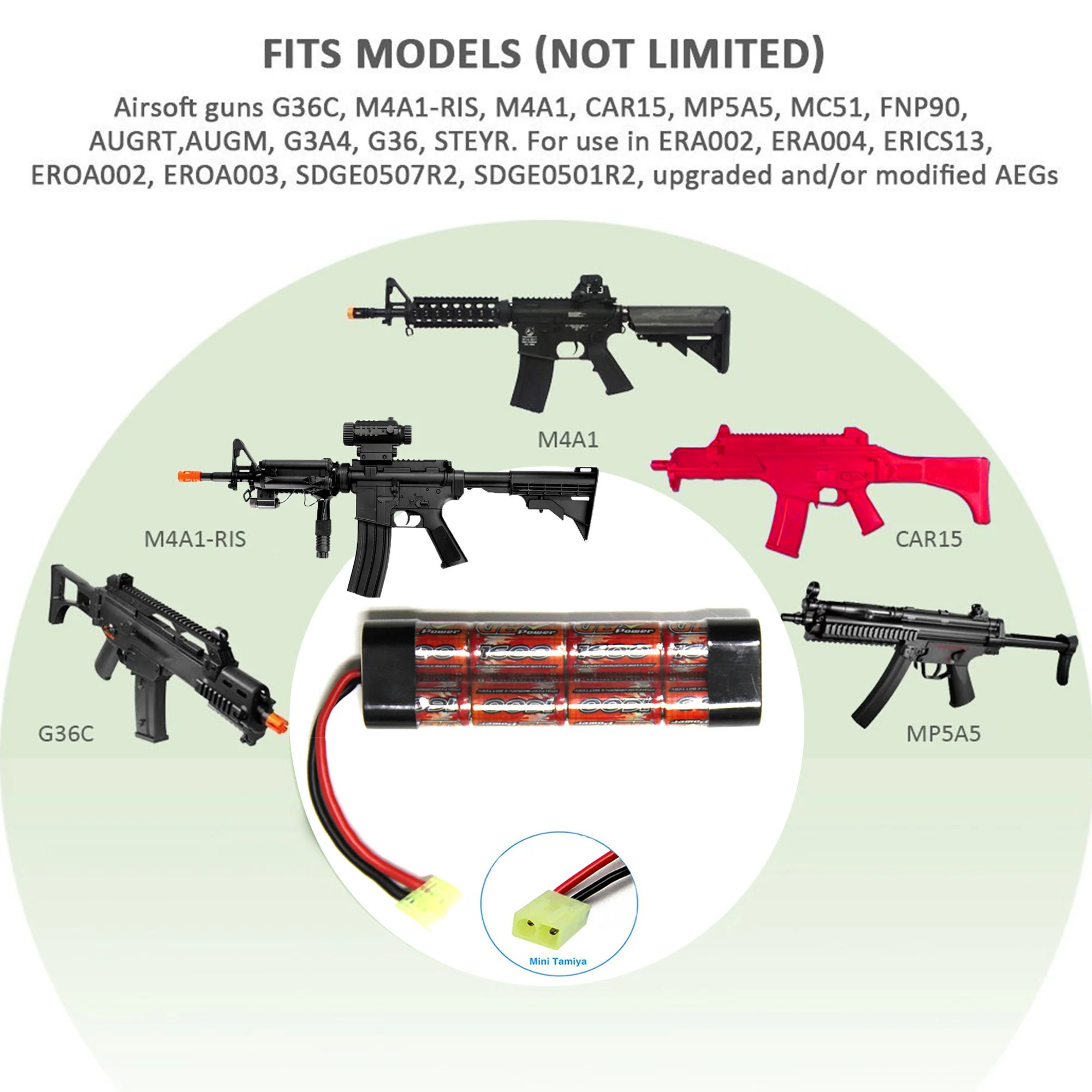 Airsoft AEG PEQ NiMH Charger or Battery Connecter w/ MiniTamiya