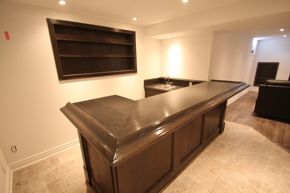 Custom Built Bars, Modern Basement Renovations Max Improvements