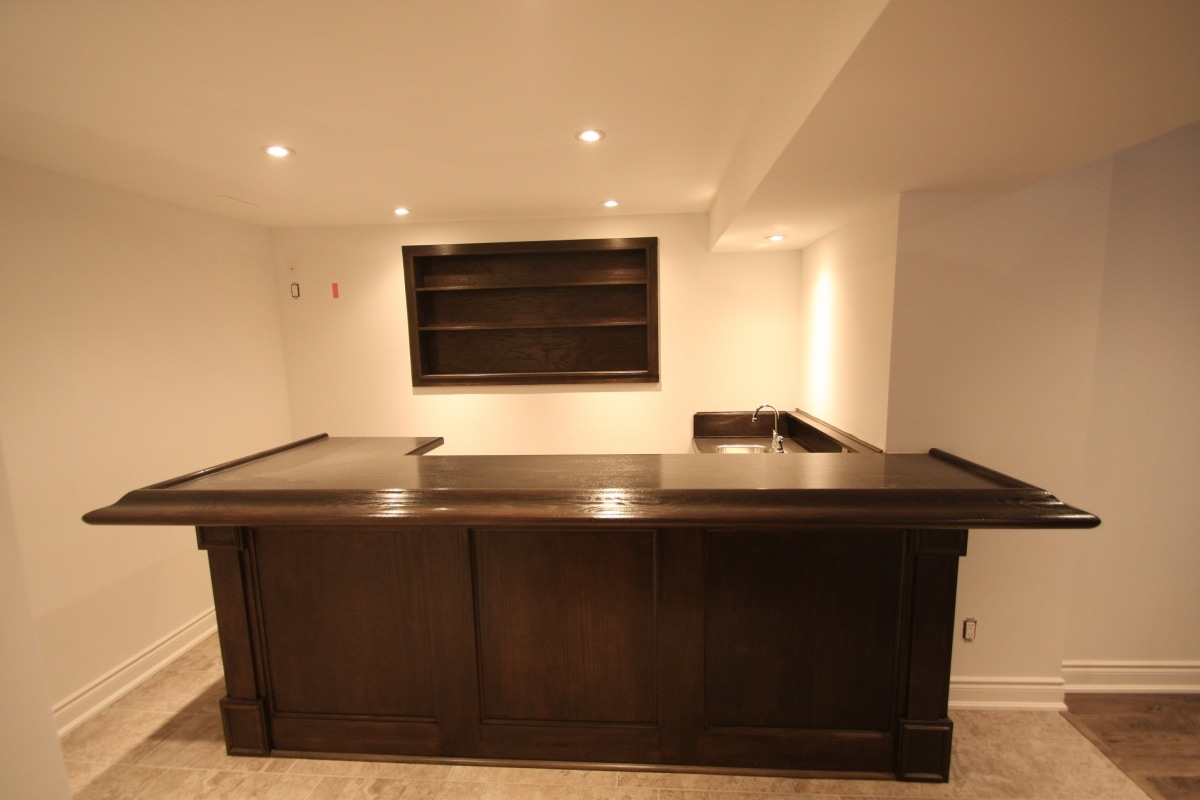Custom Built Bars, Modern Basement Renovations Max Improvements