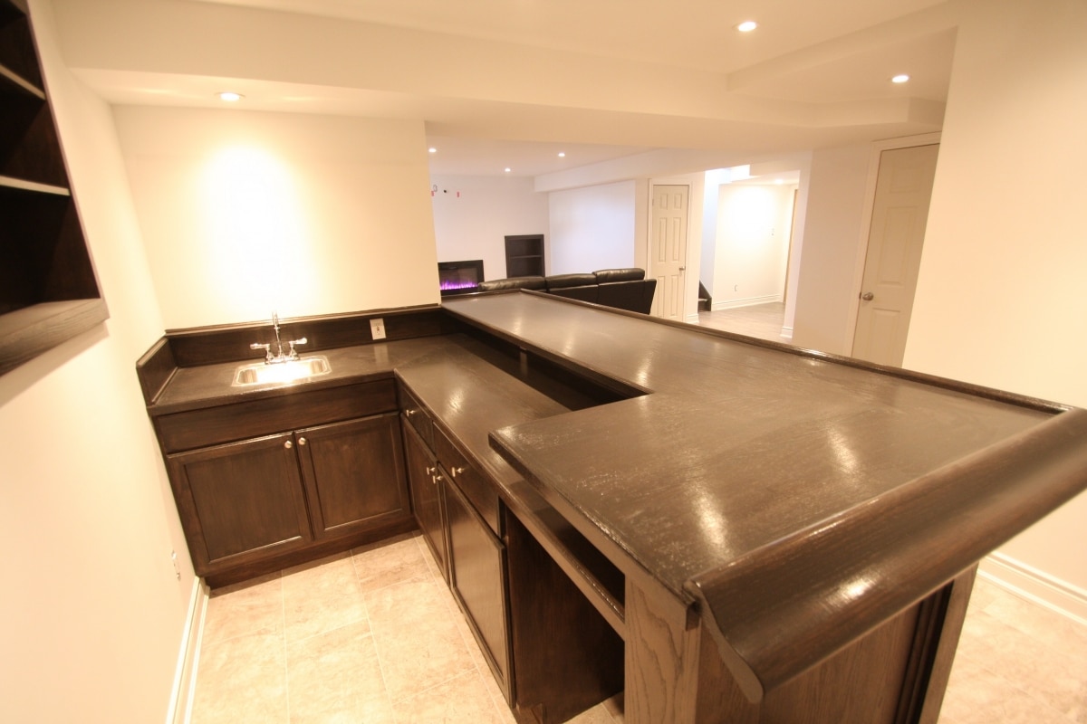 Custom Built Bars, Modern Basement Renovations Max Improvements