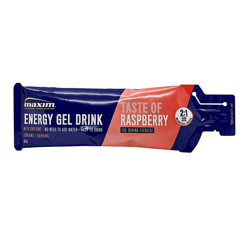 Maxim Energy Gel Drink Raspberry Taste met Caffeïne 60ml Maxim Sportvoeding