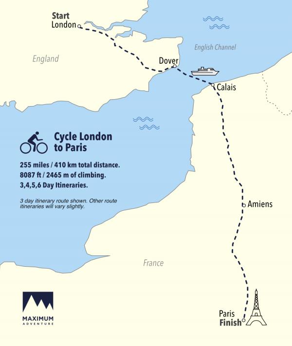 Cycle London to Paris (3 Days) Southern England and Northern France