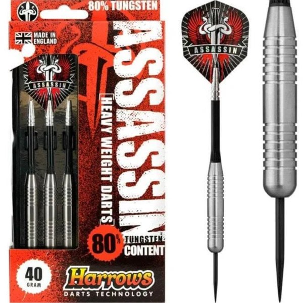 Harrows Assassin Darts Steel Tip Heavy Ringed 40g Maximum Darts