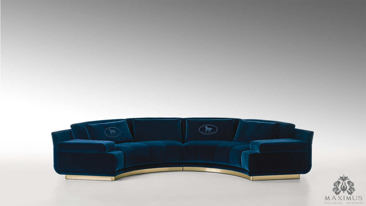Диван, стиль артдеко, дизайн Fendi Casa, модель Artu Round Sectional sofa