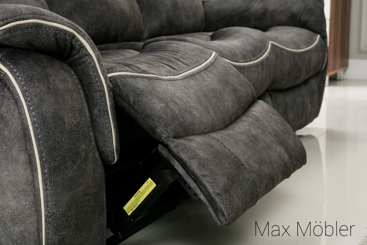 Recliner Soffgrupp DAKOTA Soffgrupp Recliner Mocka Tyg Mörkgrå Max Möbler Norrköping