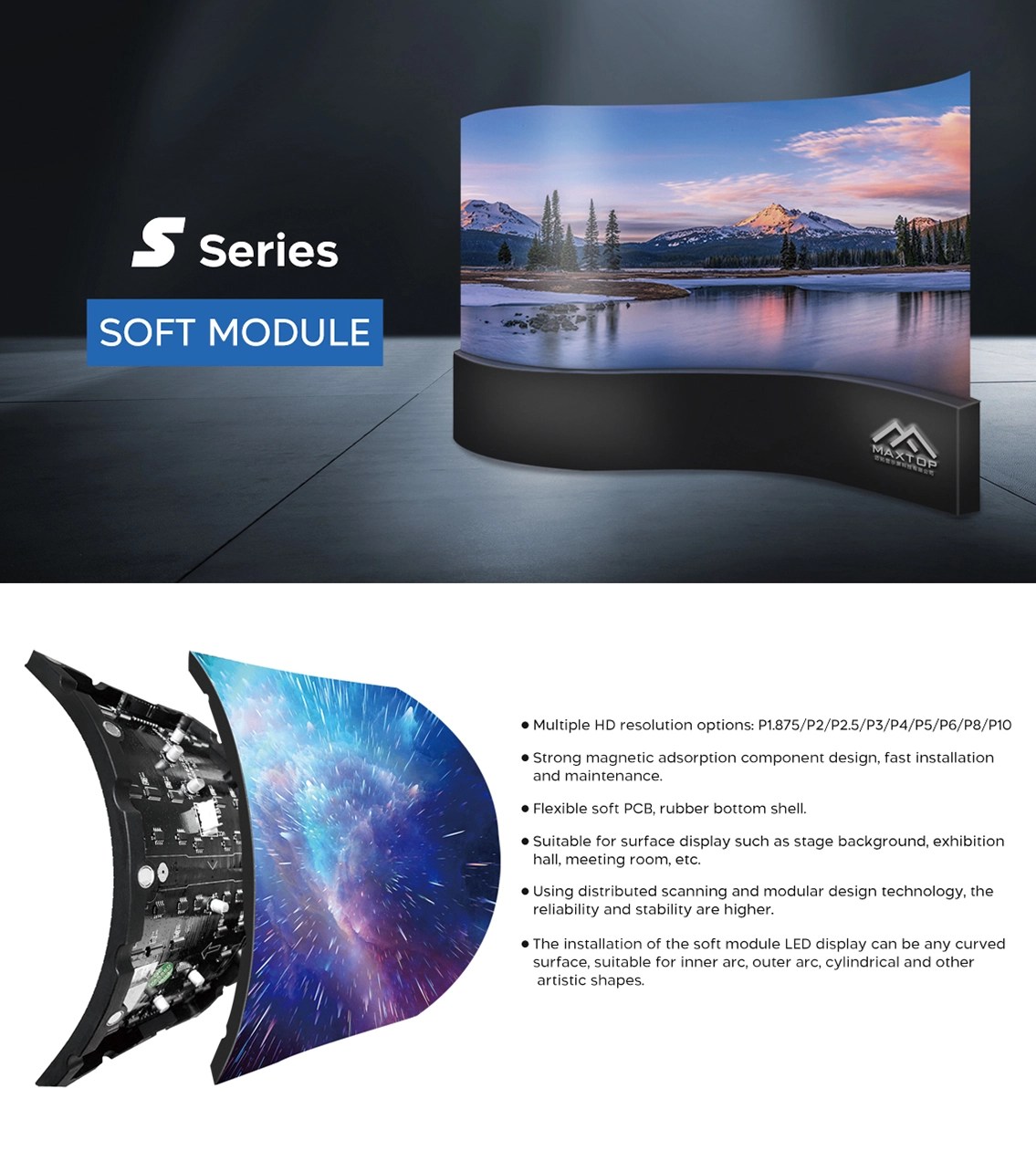 Flexible LED screen panel MAXTOP LED Display