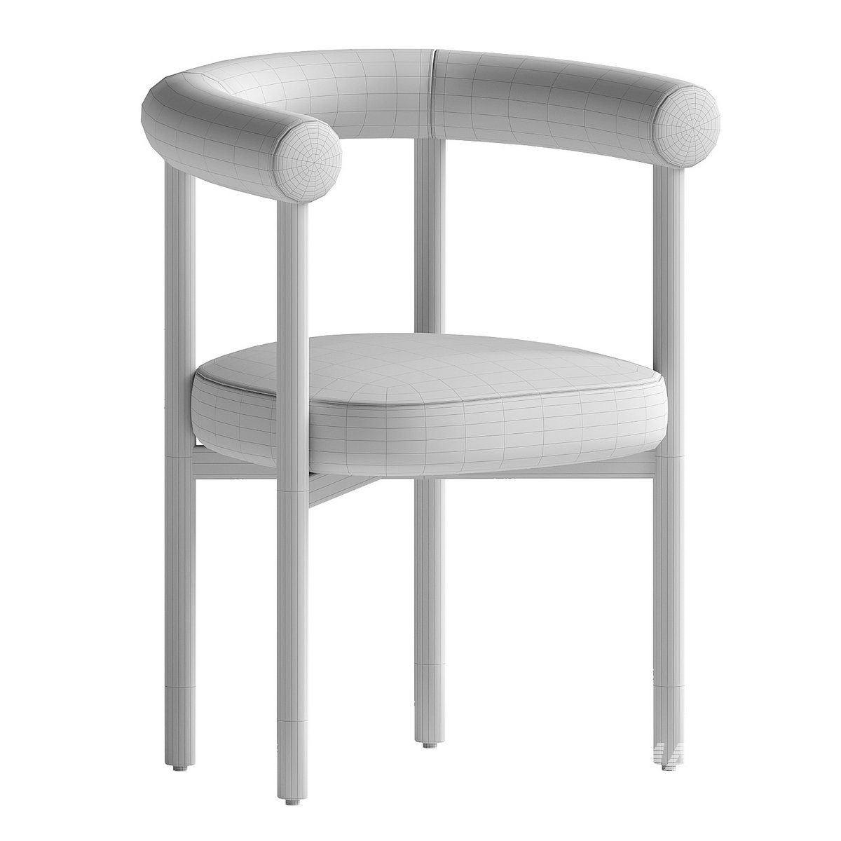 FURNITURE Modern dining room furniture Curved backrest wooden chair Wood frame white teddy