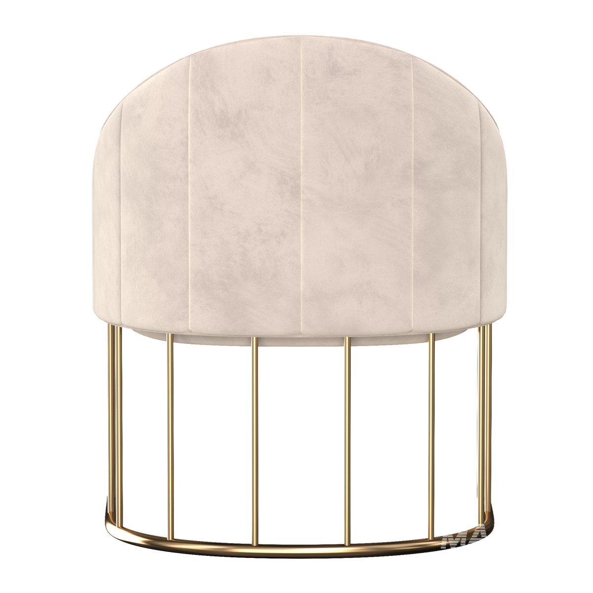 Modern_Accent_Chair_Velvet_Upholstered_Chair_Gold_Base 3d model