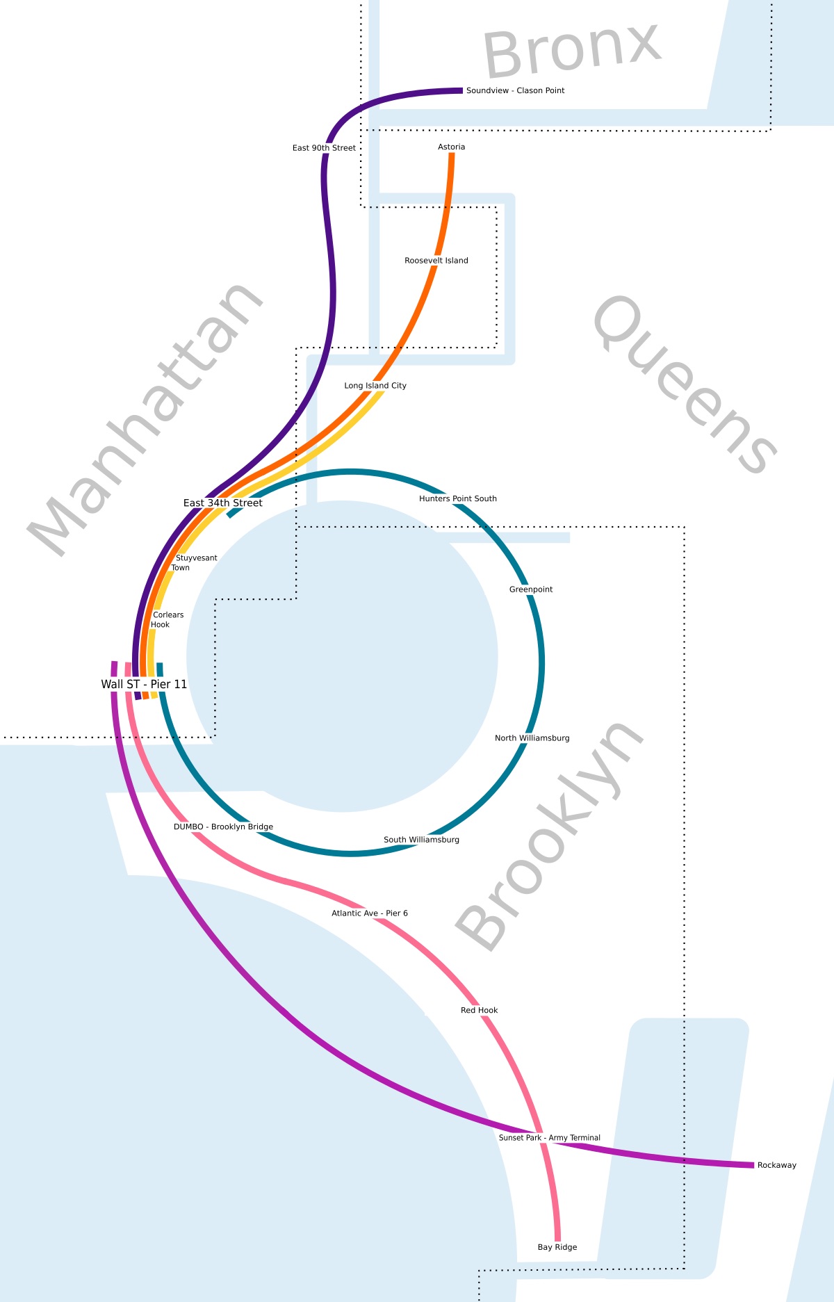 New Nyc Ferry Map