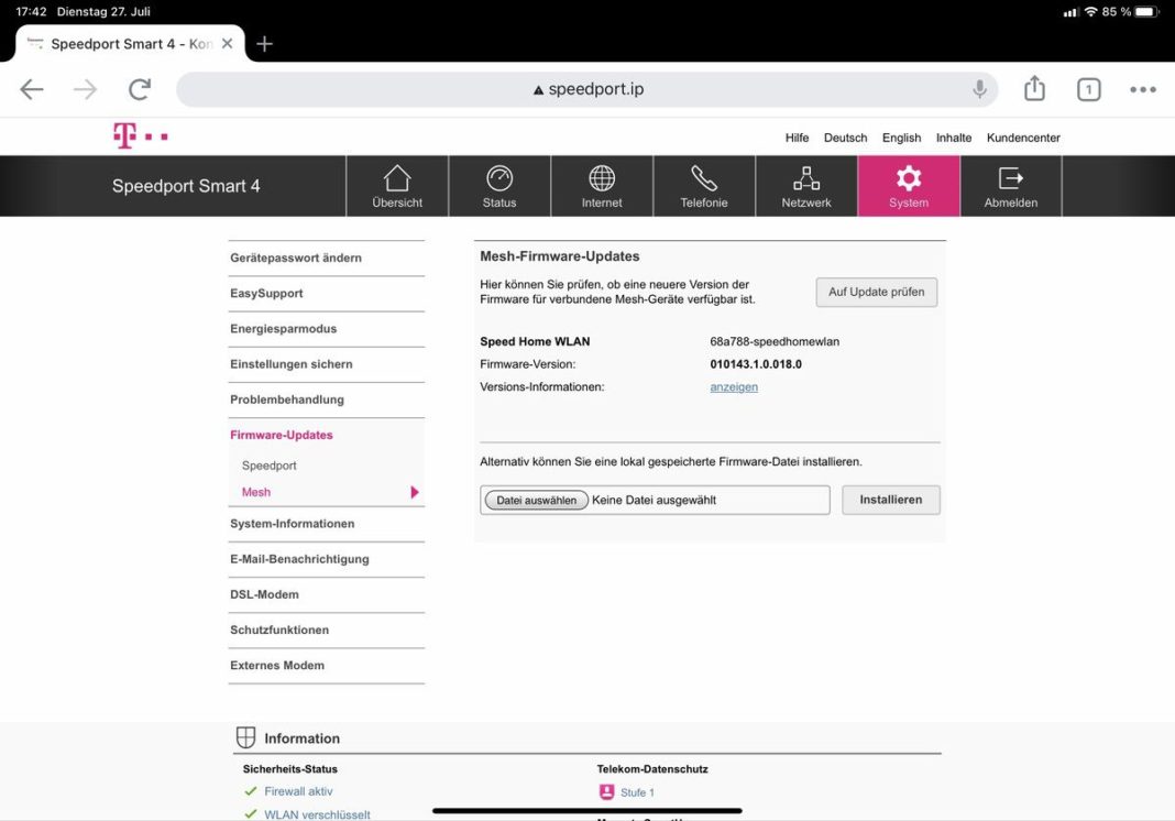 Test Telekom Speed Home WLAN mit Speedport Smart 4 maxwireless.de