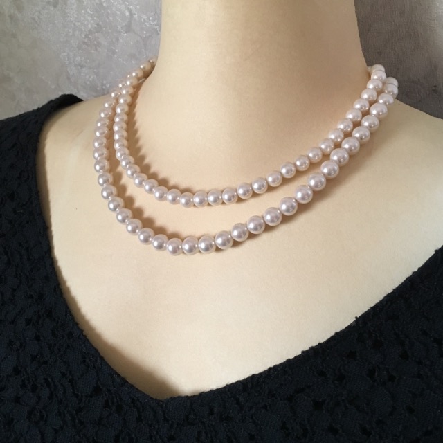 パールの2連ネックレスの作り方 めいのハンドメイドアクセサリーブログ