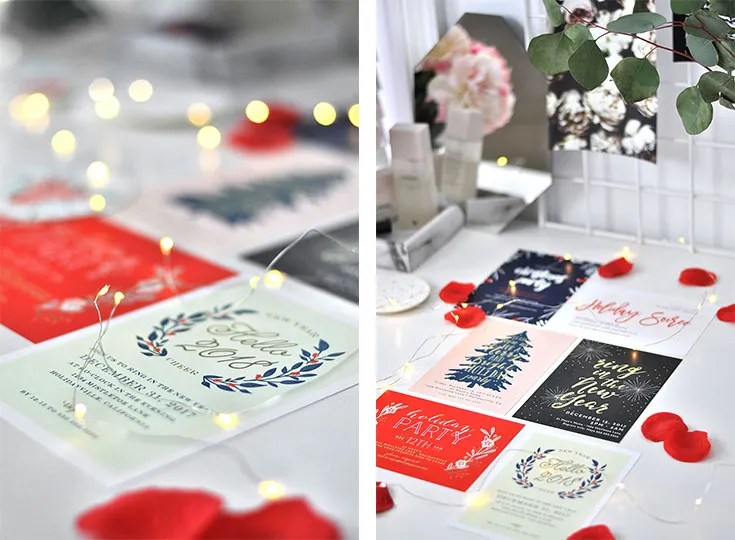 'Tis the season for Christmas parties, work parties, and cocktail parties. So check out these customizable holiday invitations by Basic Invite. SO cute!