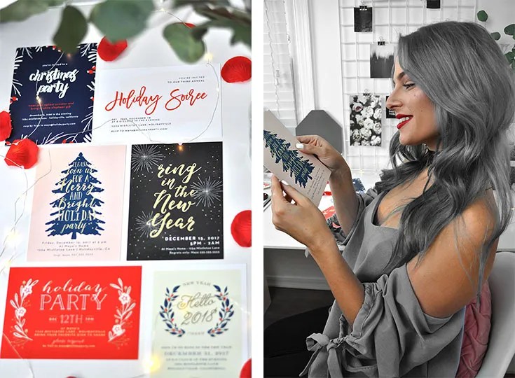 'Tis the season for Christmas parties, work parties, and cocktail parties. So check out these customizable holiday invitations by Basic Invite. SO cute!