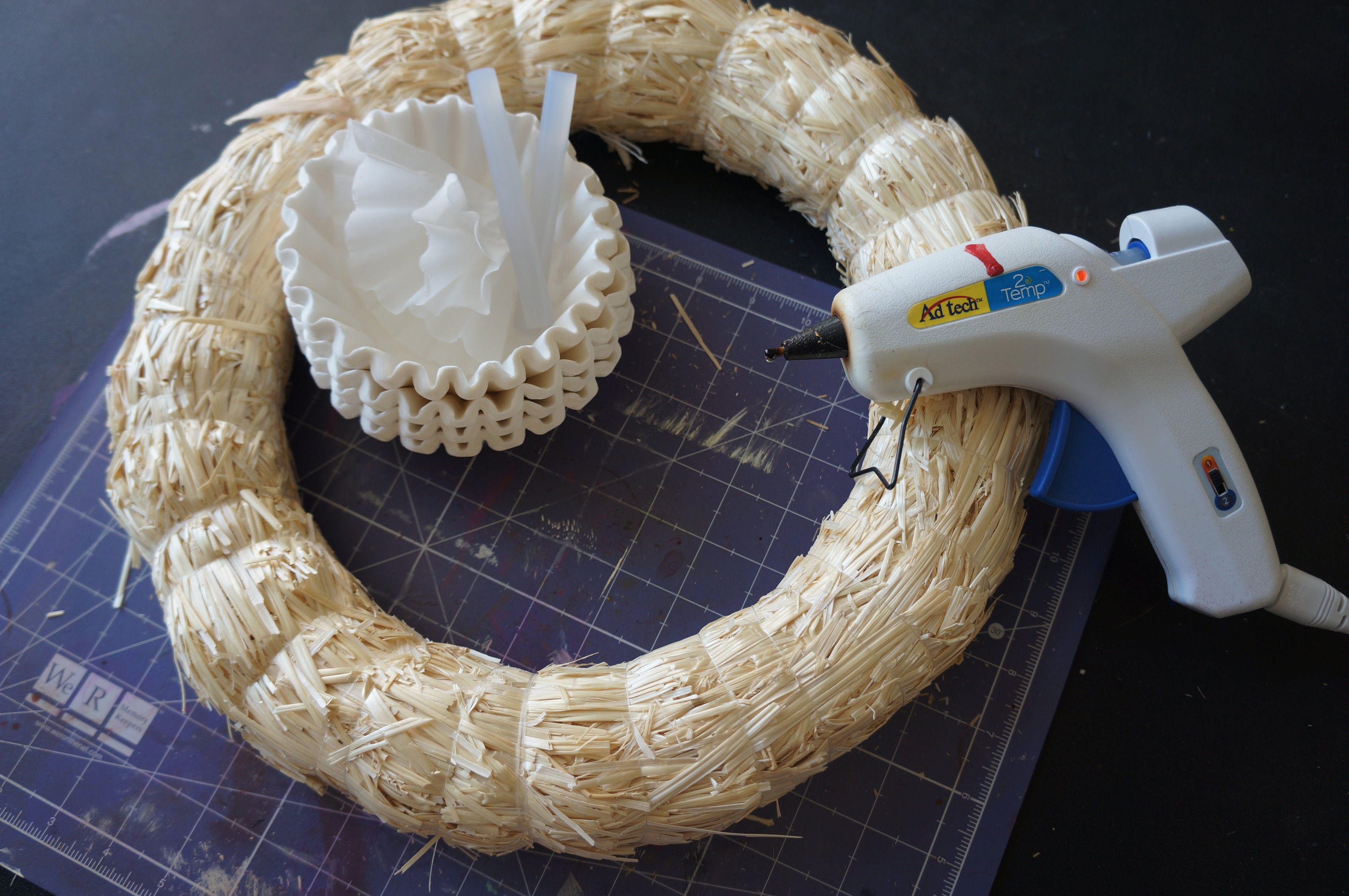 Fun DIY Coffee Filter Wreath Online Ribbon May Arts Ribbon