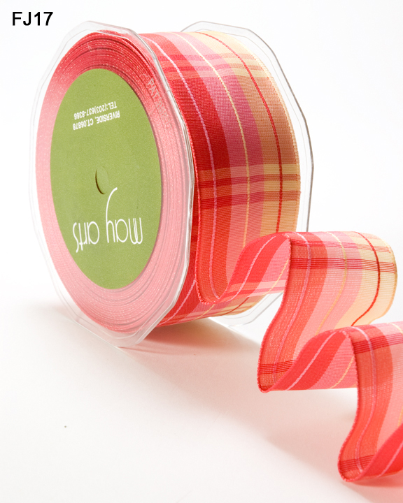 Plaid Wired Ribbon 1.5" Wholesale Ribbon May Arts Ribbon