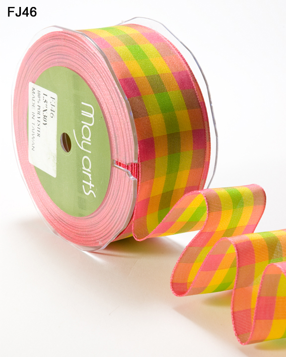Plaid Wired Ribbon 1.5" Wholesale Ribbon May Arts Ribbon