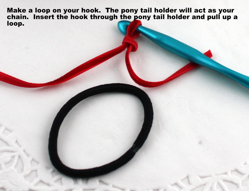 DIY Crochet Ribbon Elastic Hair Ties Online Ribbon May Arts