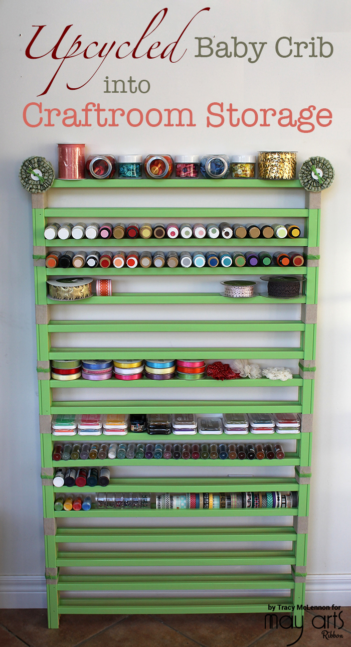 How To Upcycled Baby Crib/Craft Room Storage Online Ribbon