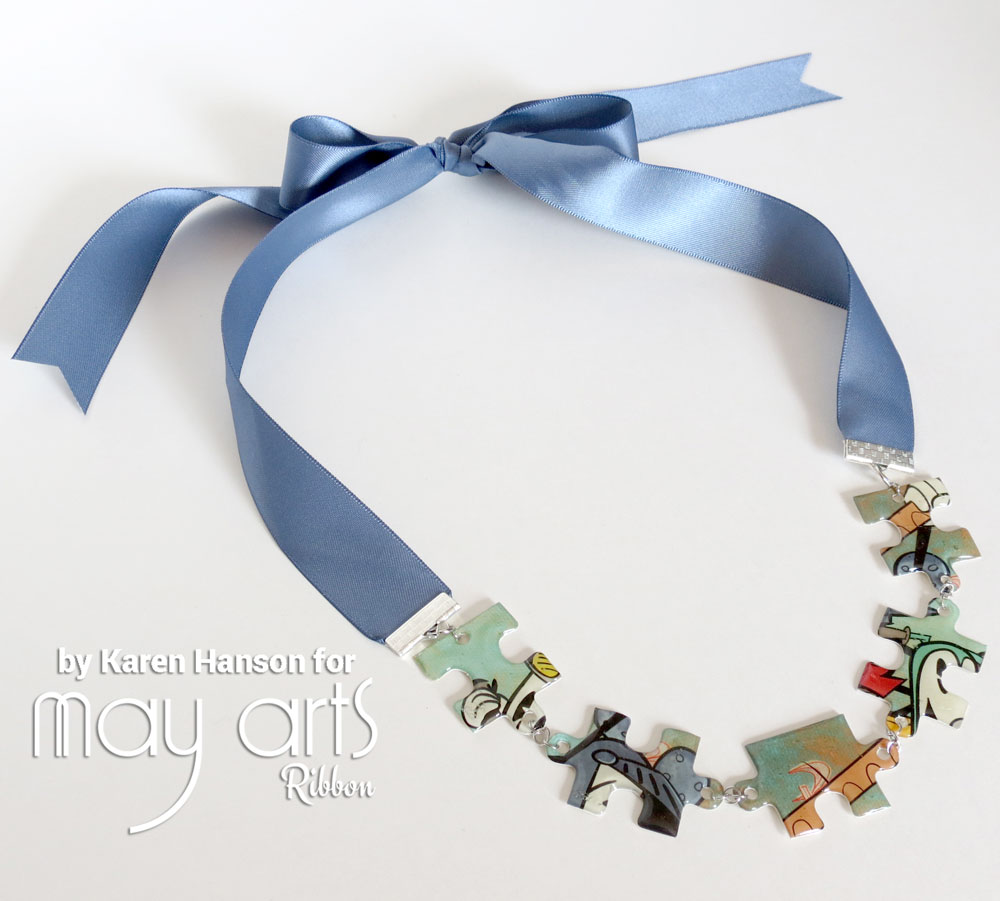 DIY Puzzle Piece Necklace Online Ribbon May Arts Ribbon