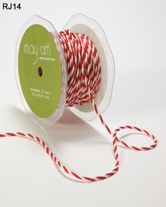 1/4 Inch Christmas Twisted Rope Cord Ribbon May Arts Ribbon