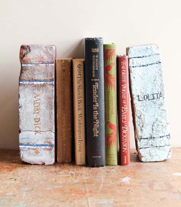 DIY Book Craft Painted Brick Bookend Maya Smart