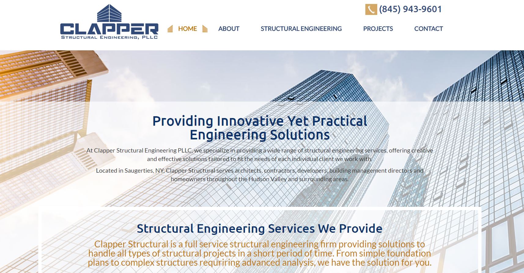 Clapper Structural Engineering has a sturdy new structure on the web