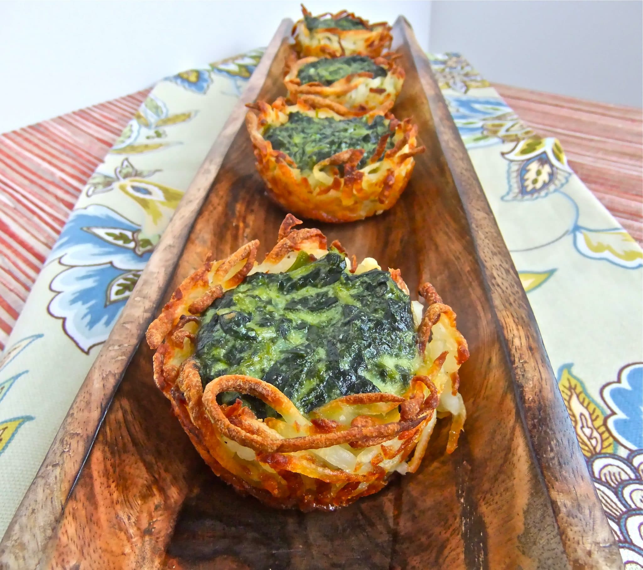 NotJustForPassover Spinach Potato Nest Bites