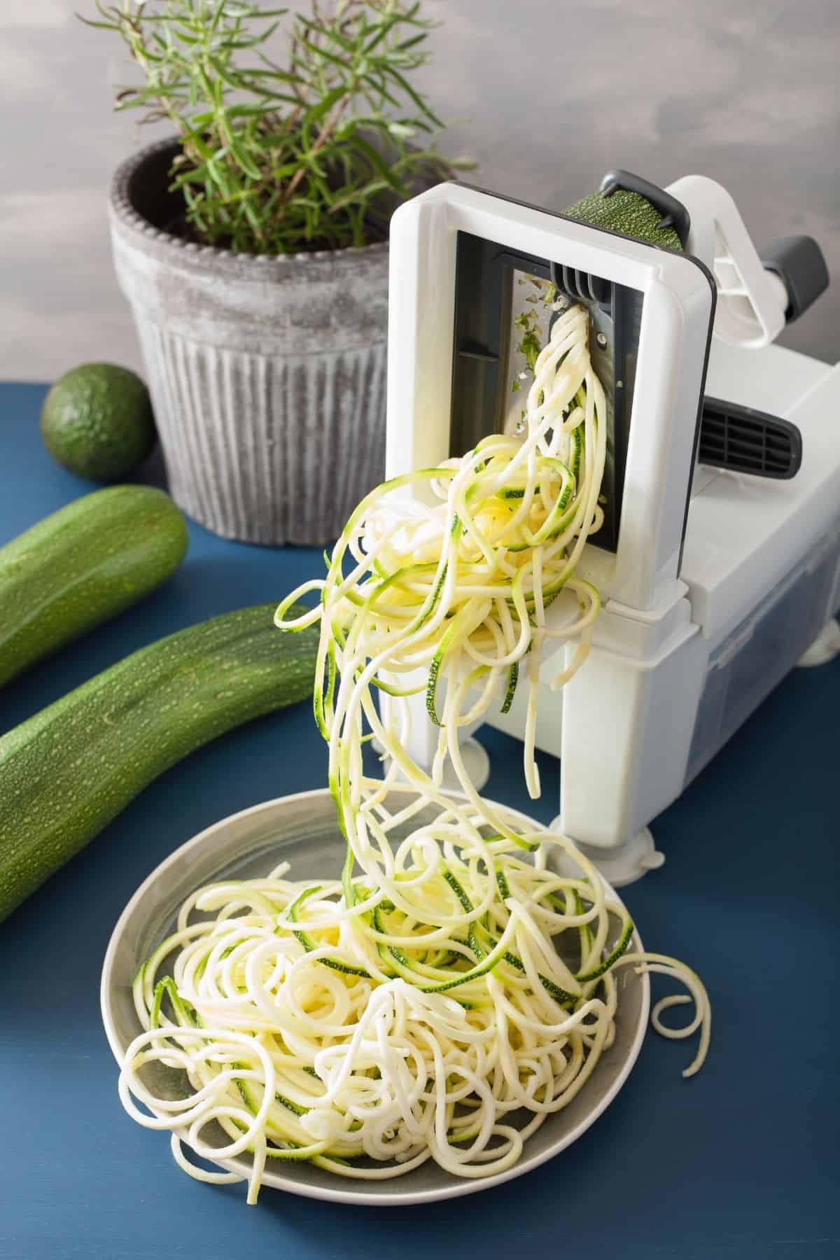 Zucchini Noodles with basil and pine nuts