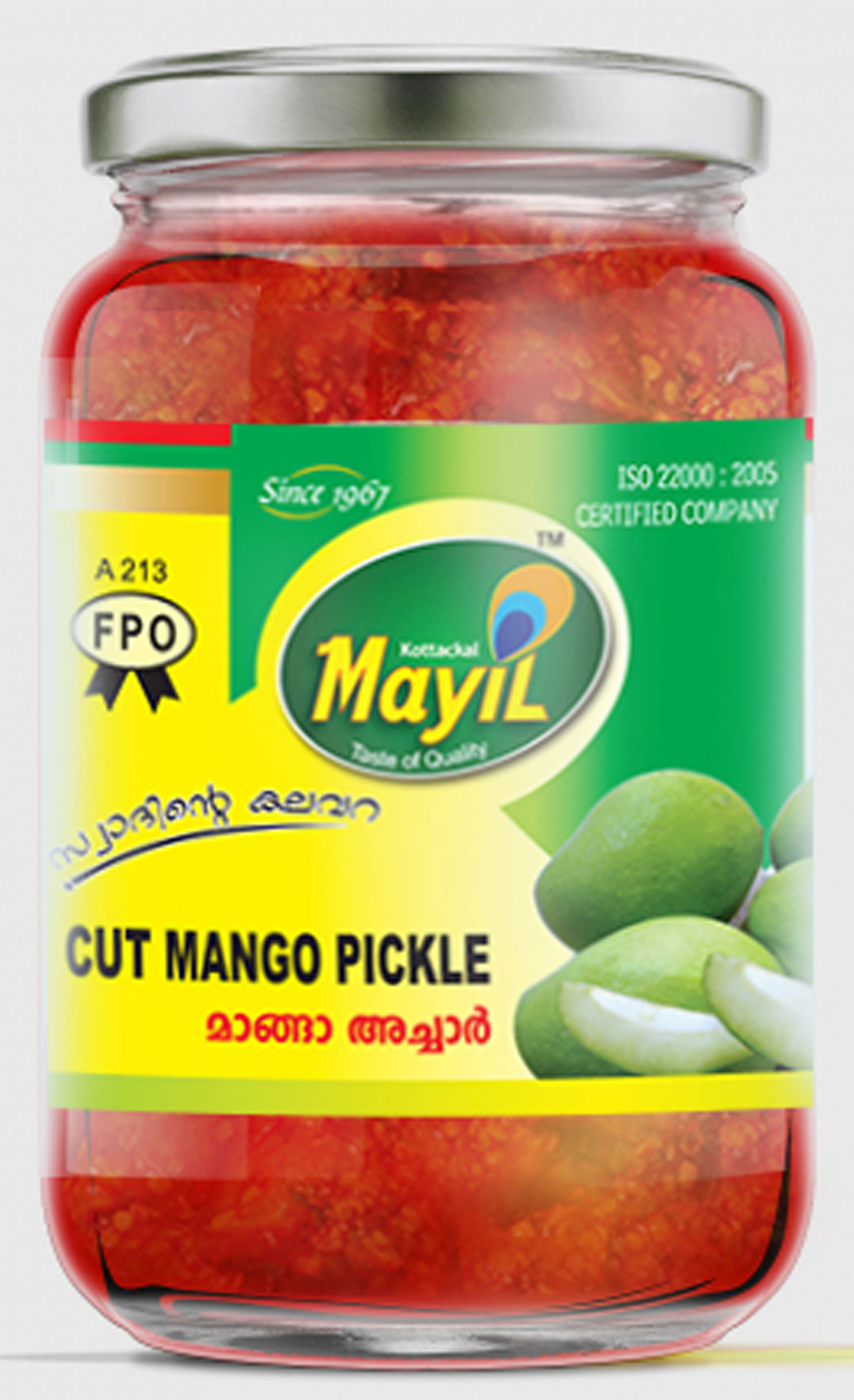 Traditional cut mango pickle of Kerala Mayil cut mango pickles