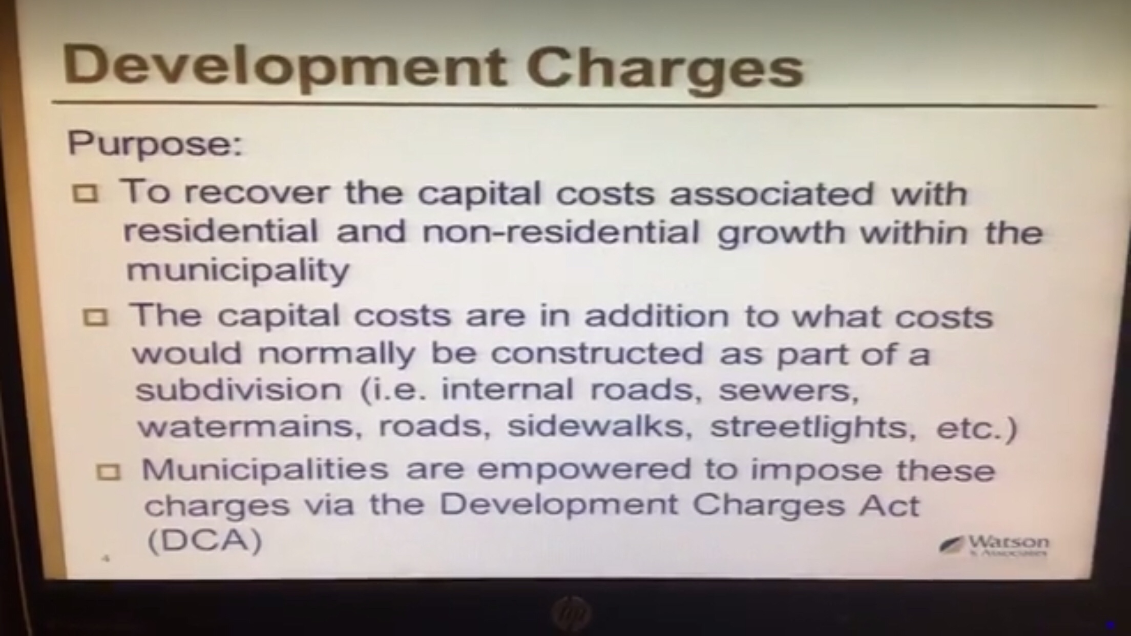 Mayor Cam Guthrie VIDEO of Development Charges Information for Guelph