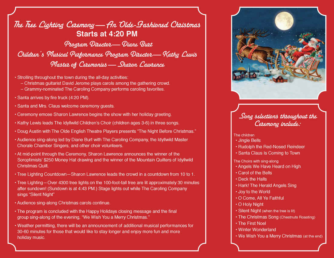 Idyllwild's 54th Annual Christmas Tree Lighting Ceremony November 29