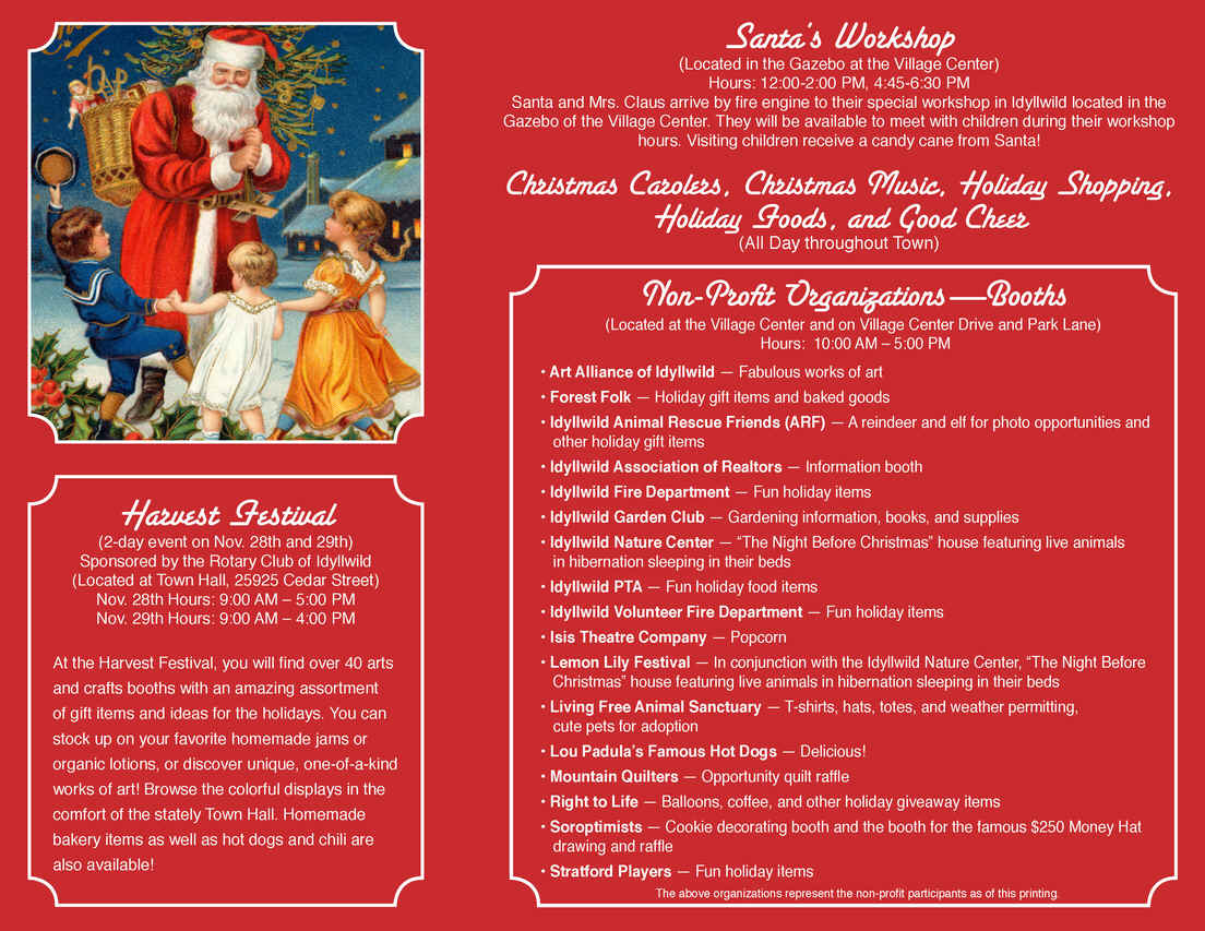 Idyllwild's 54th Annual Christmas Tree Lighting Ceremony November 29