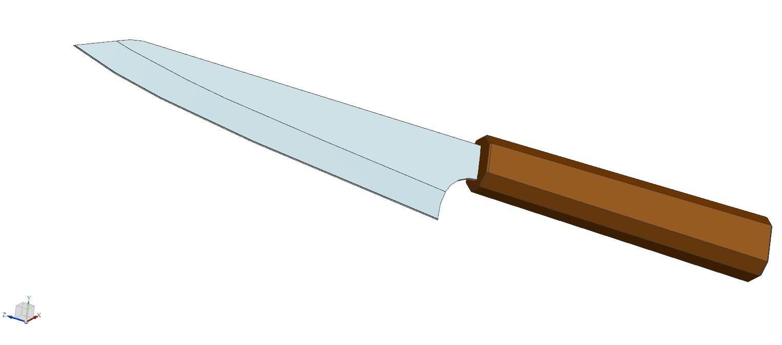 How to Make a Gyuto Knife Free PDF Template and 3D model