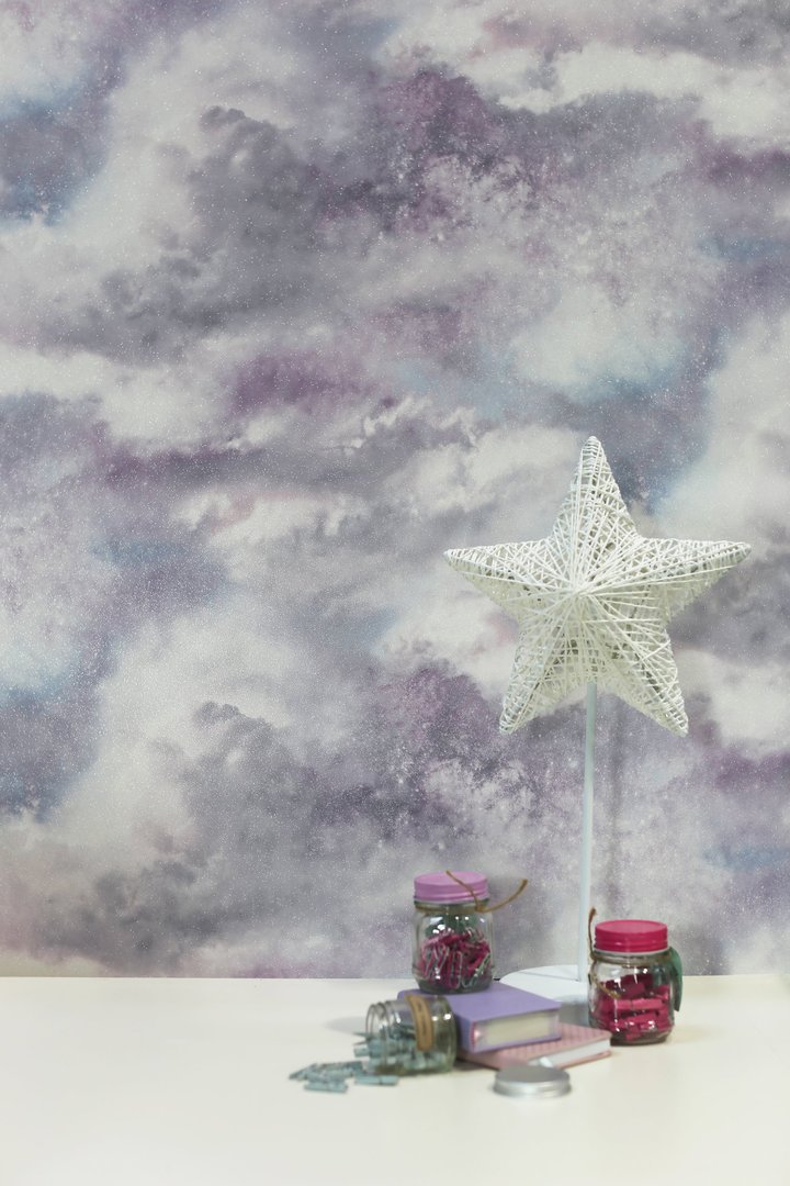 Arthouse Diamond Galaxy Glitter Wallpaper Lilac Maz Decor