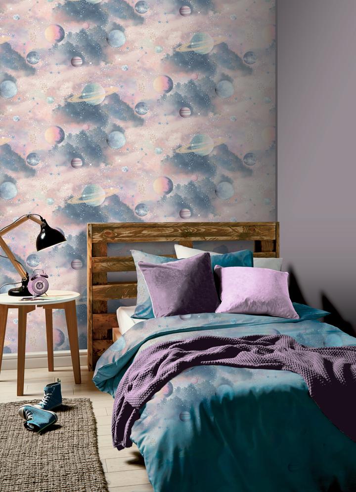 Arthouse Glitter Wallpaper Pink/Multi Maz Decor