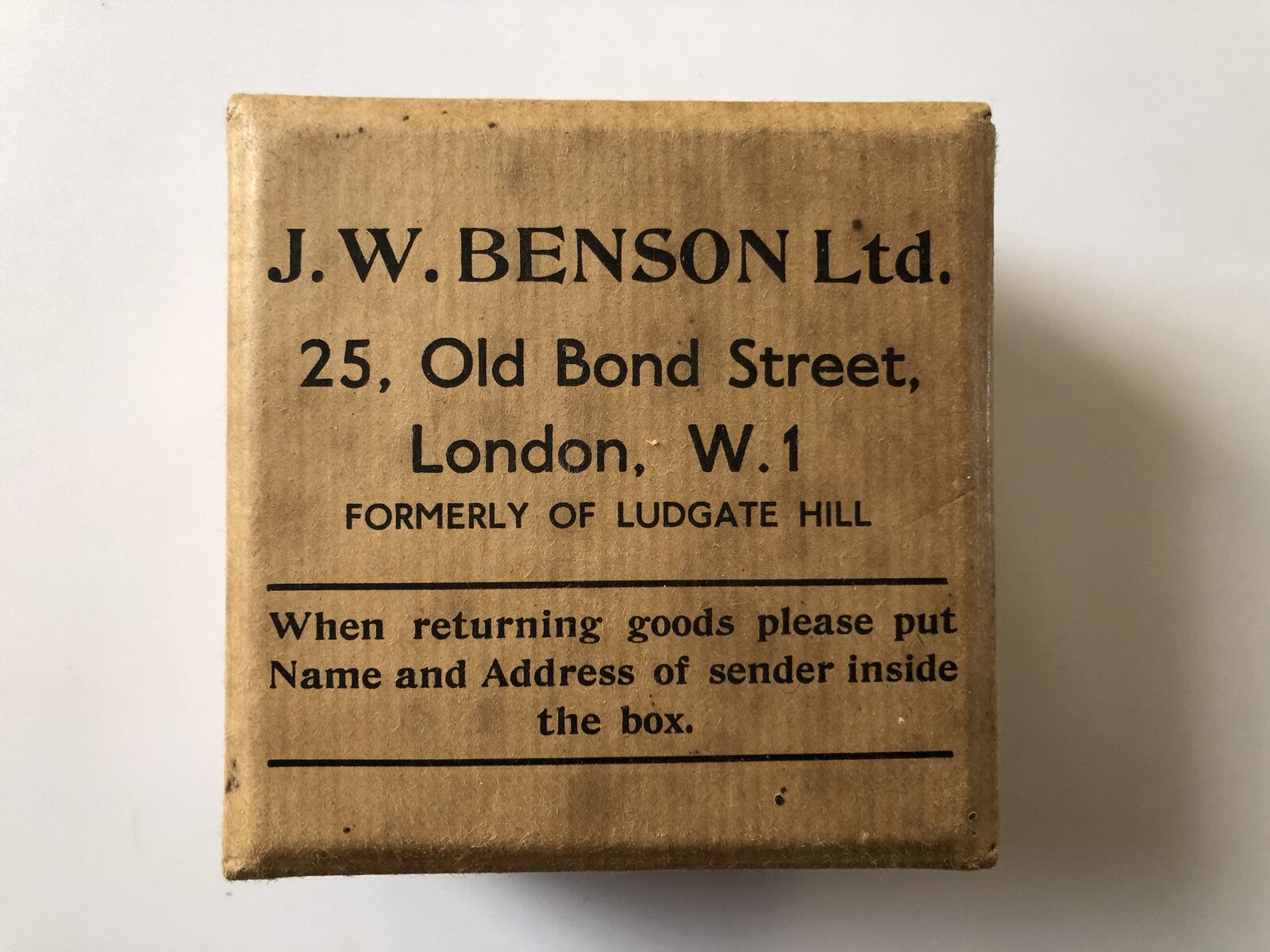 JW Benson repair/transit box with silver half hunter 1937 NAWCC Forums
