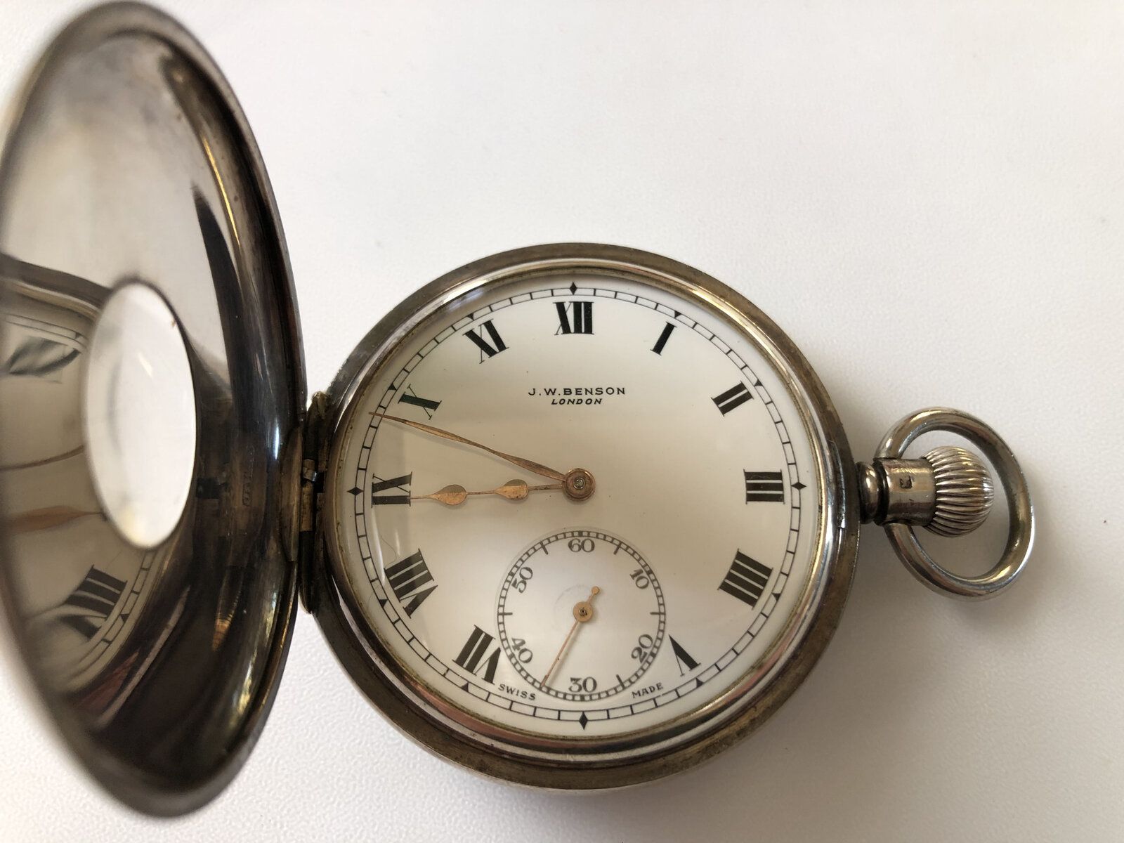 JW Benson repair/transit box with silver half hunter 1937 NAWCC Forums